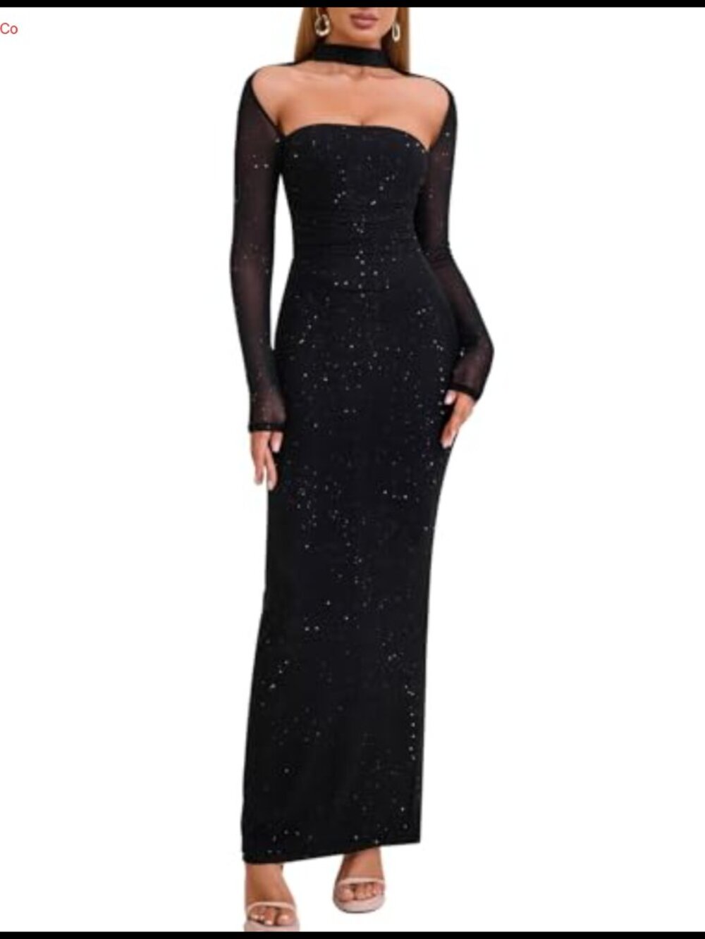 Long Sleeve Bodycon Maxi Dress Formal Wedding Guest